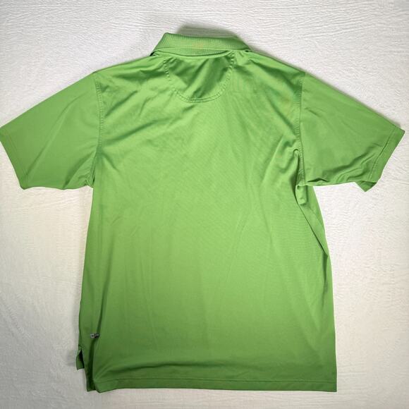 Adidas Green Short Sleeve Polo Shirt Mens Large Climalite Golf Slits bilaterial - Picture 3 of 8